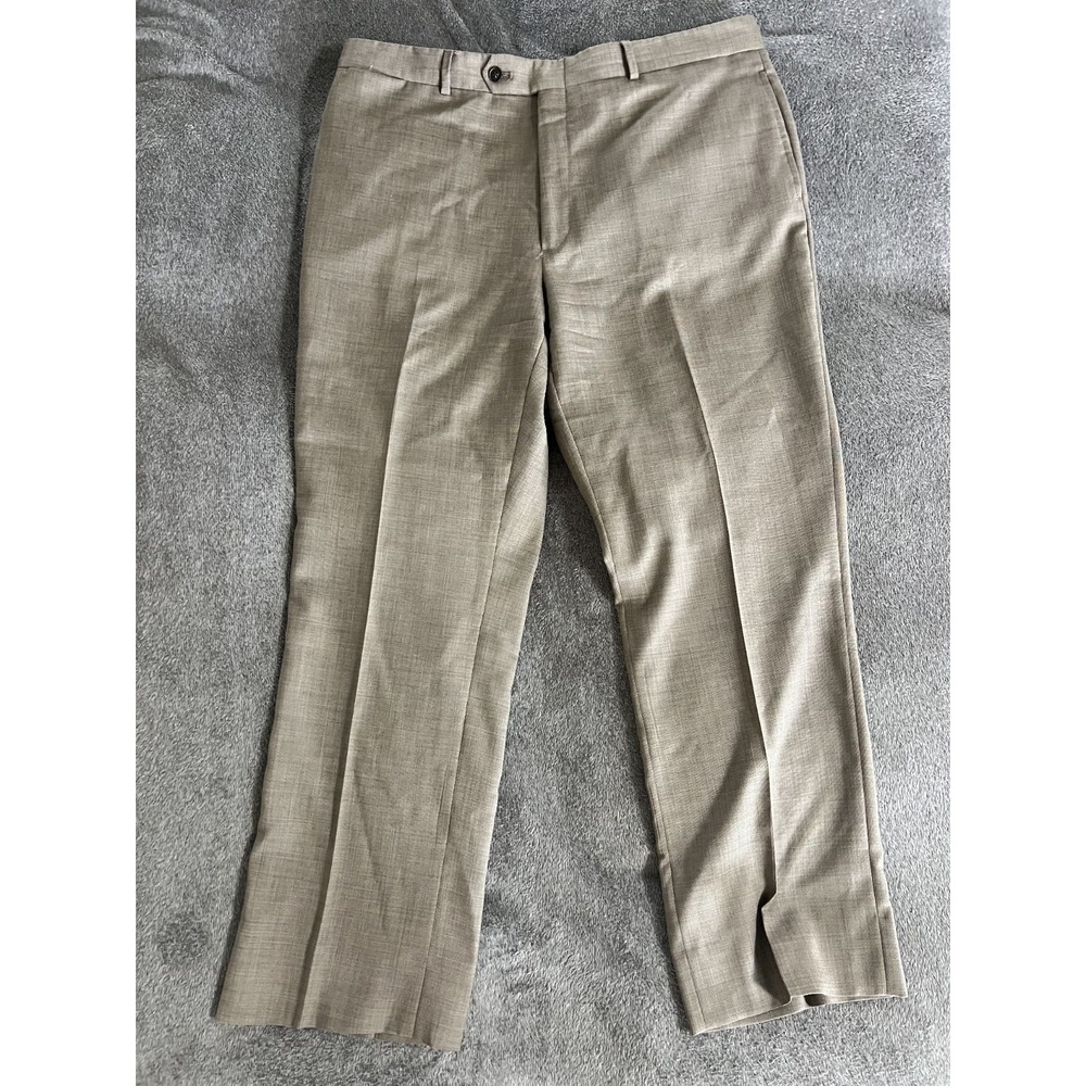 Tommy Hilfiger Men's 38X32 Brown Taupe 100% Worsted Wool Chino Dress Trouser
